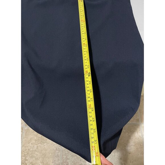 LOFT Petites 10P Navy Blue Shift Dress With Eyelet Trim Sleeves Short Sleeve - Picture 13 of 14